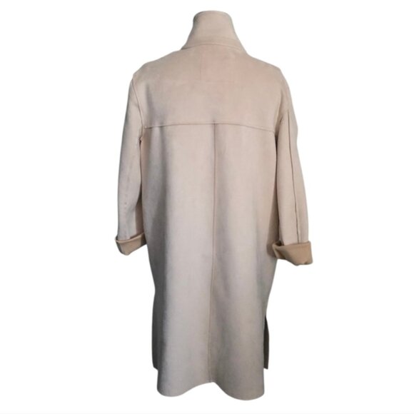 Bershka Beige Faux Suede Trench Coat Small New - Picture 7 of 12